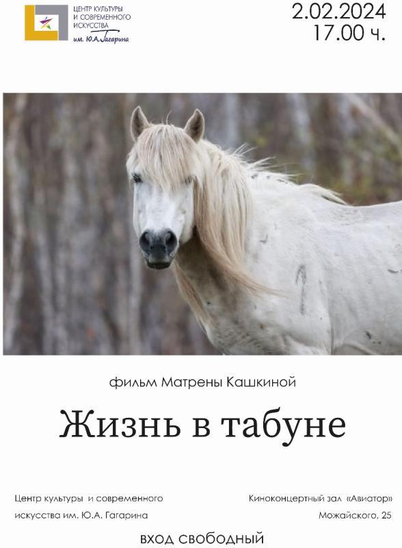 В Центре культуры и современного искусства им. Ю.А. Гагарина состоится показ фильма «Жизнь в табуне»